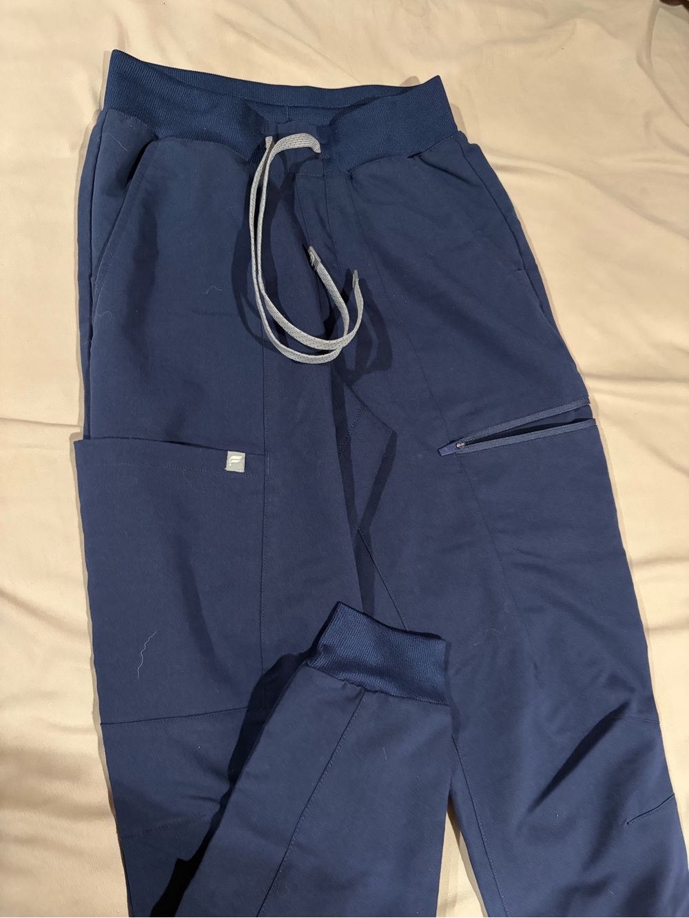 Fabletics Navy HW Drawstring Joggers
